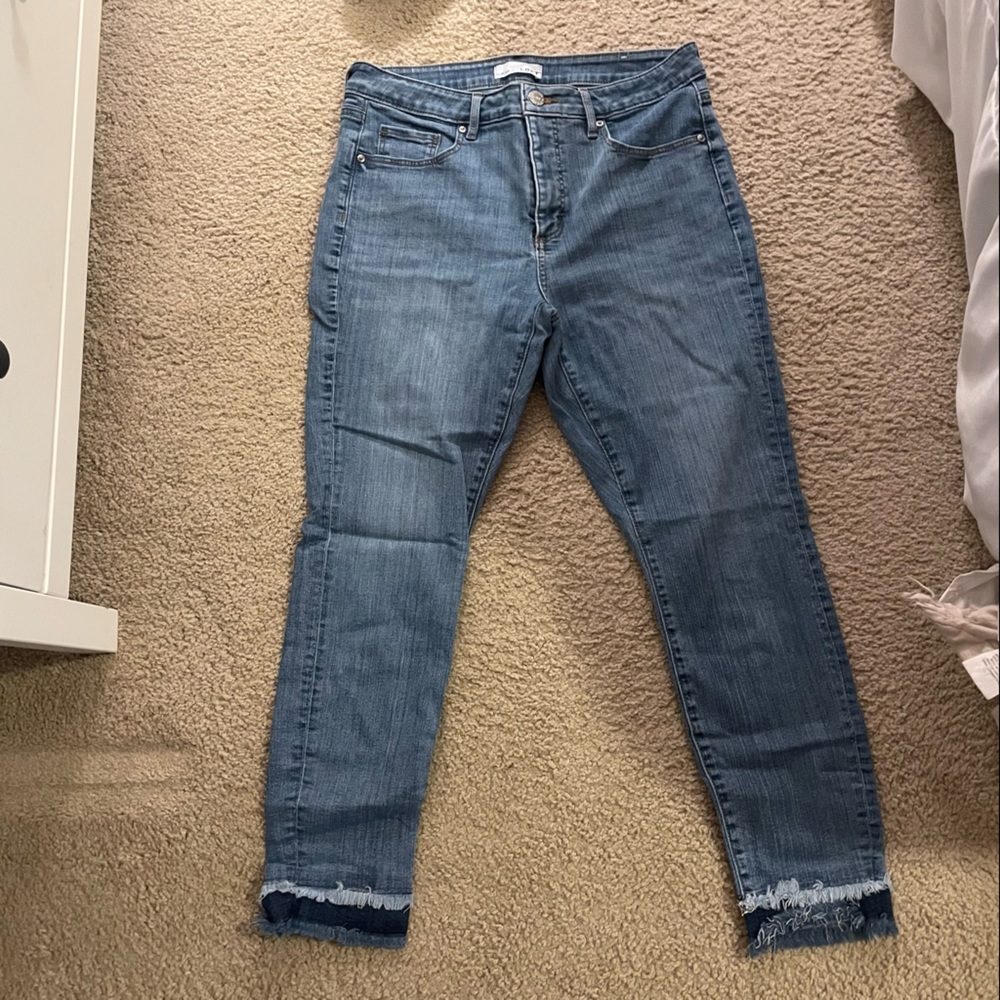 Loft Skinny Jeans with fringe detailing